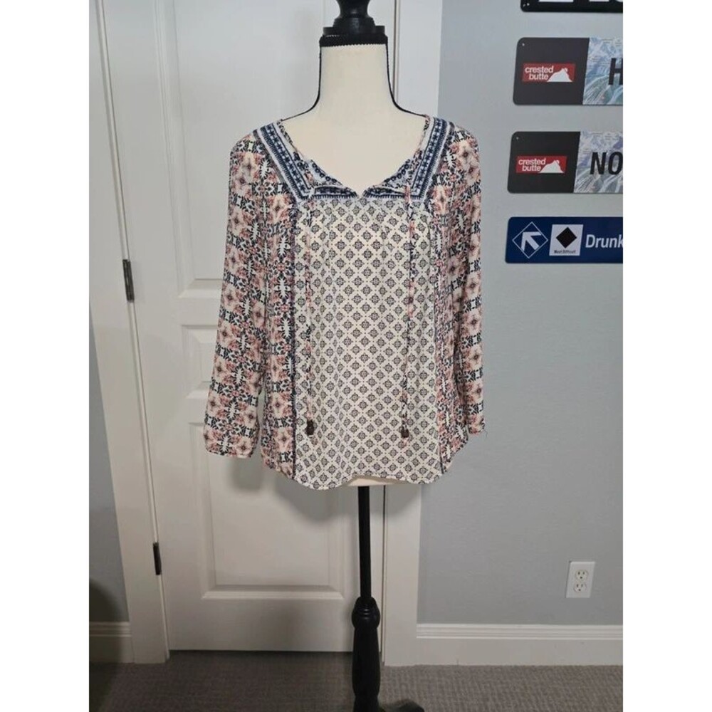Xhilaration patchwork flowy top, S